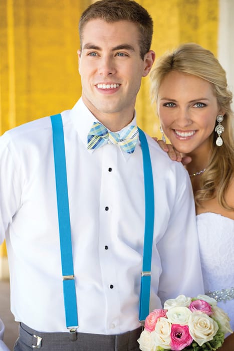 Casual Colorful Bow Tie and Suspenders