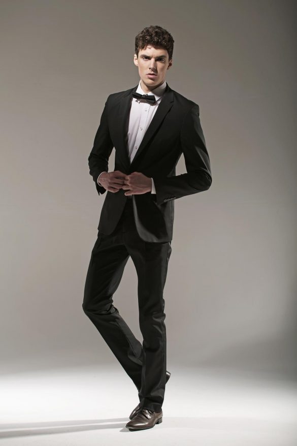 celebrities in slim fit suits