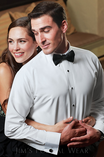 Rules for wearing a tuxedo - Microfiber Fitted Formal Shirt