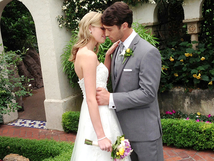 The Aspen - Gray Tuxedo Groom and Bride