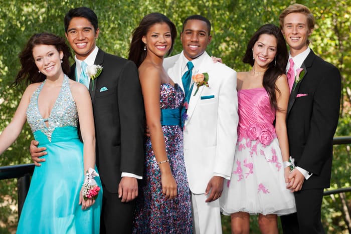 Colorful, Coordinated Prom Tuxedos and Accessories