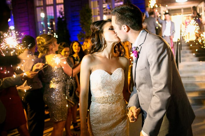 Real Weddings: Tara and Spencer Kissing