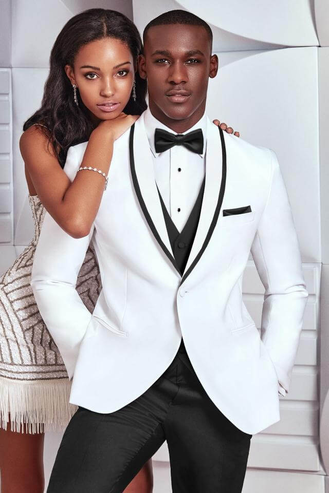 Black and sale white prom tux