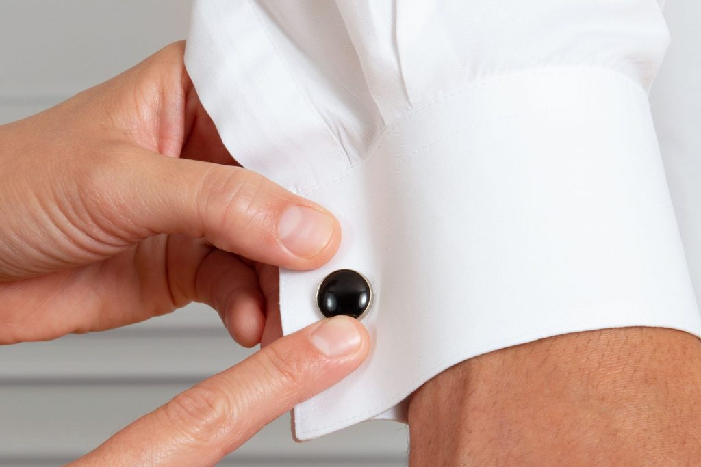 How to wear cufflinks and studs - Insert cufflink through both holes - Cufflinks and Studs