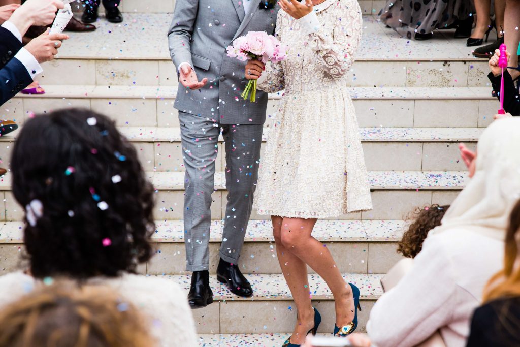 celebrity wedding suits confetti