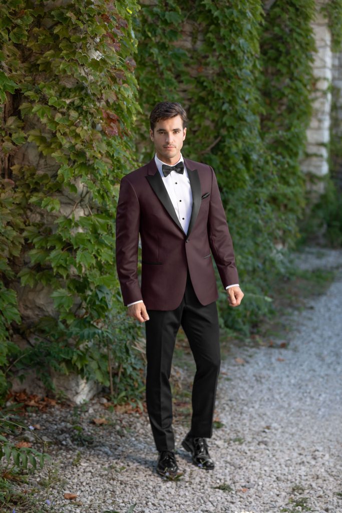 burgundy empire prom look