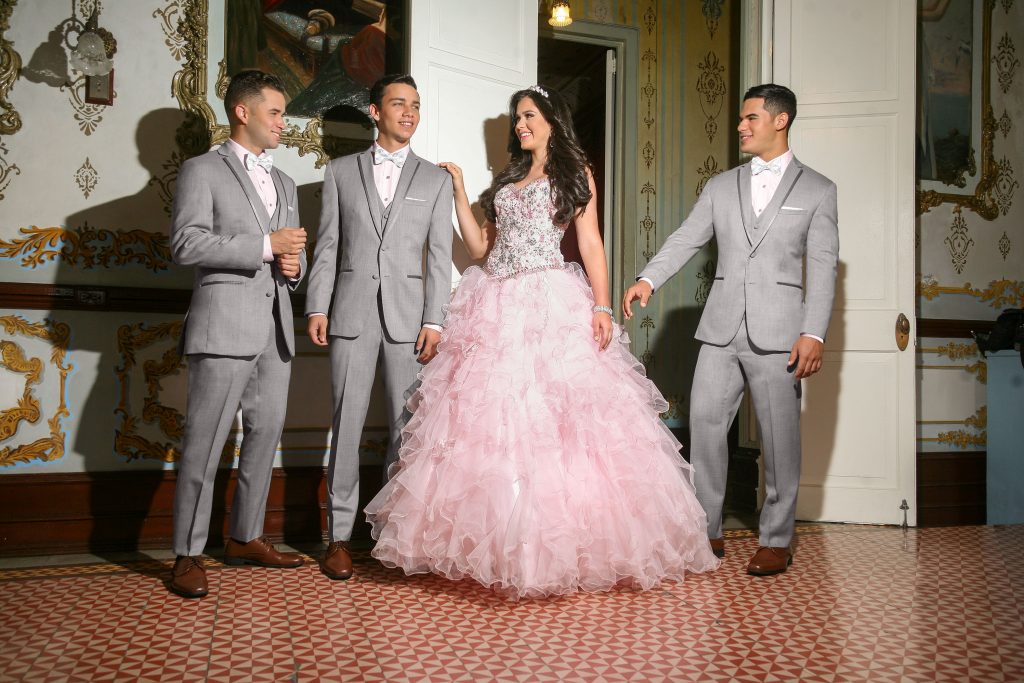 Chambelanes at a Quincenera 