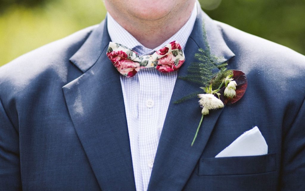 Floral Bowtie for Spring Suit