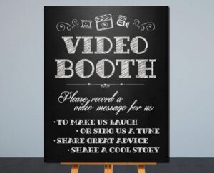 video booth sign for a wedding